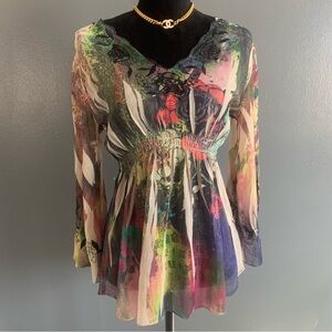 Sienna Rose Multicolor Sheer Blouse